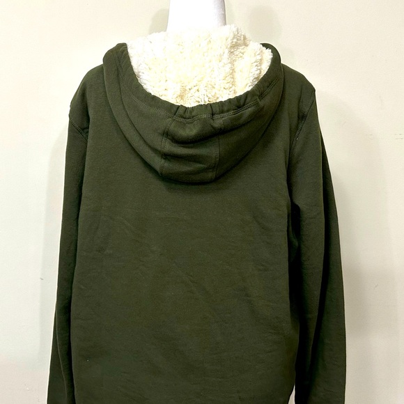 NEW Livergy Sherpa Lined Deep Green 30" Zipper X-Long Hem Hoodie Sweatshirt XXL - Picture 10 of 15